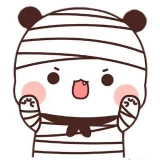 😲 Panda, Carino, Adesivo, Cartone animato, Bende, Adorabile telegram sticker