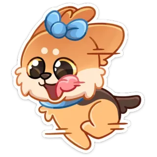 🏃‍♂ chiot, chien, animal, mignon, dessin animé, autocollant, course telegram sticker