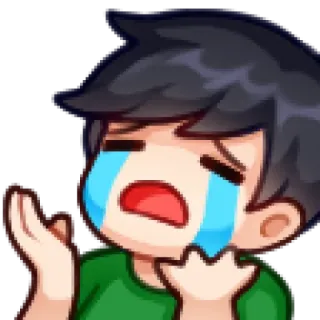 😭 泣く, 悲しい, 感情, アニメ, 男の子, 涙, 動揺 telegram sticker