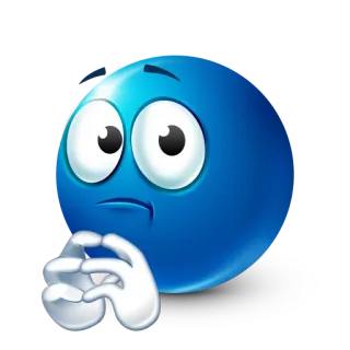 👀 Emoji, Pensando, Reflexionando, Preguntando, Azul, Expresión, Duda whatsapp sticker
