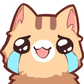 💙 gato, chorando, anime, emoji, triste, kawaii, fofo whatsapp sticker
