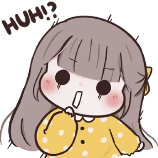🍓 Huh? Hoạt hình, Cô gái, Dễ thương, Nhãn dán whatsapp sticker