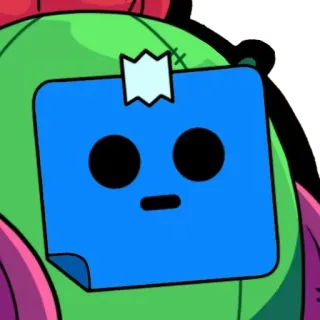 😐 cactus, sticker, cute, simple, blue telegram sticker