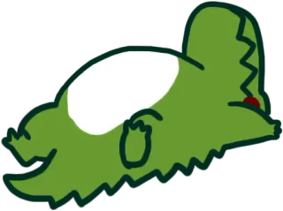 😑 dinosaurus, reptil, kartun, hijau, hewan telegram sticker