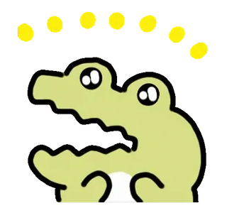 ⭐ crocodile, animal, mignon, kawaii, jaune, dessin animé telegram sticker