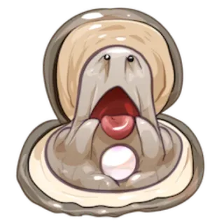 😮 palourde, huître, perle, mer, coquillage, animal telegram sticker
