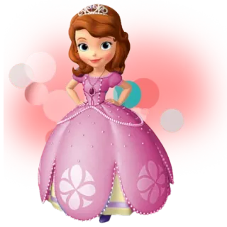 😊 Sofia princesse, dessin animé, disney, fille, couronne, robe, animé, sofia the first telegram sticker