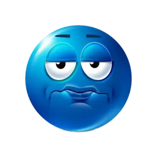 😒 Emoji, Azul, Entediado, Expressão, Rosto whatsapp sticker