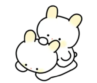 💭 可爱, 兔子, 卡通, 动物, 卡哇伊 telegram sticker