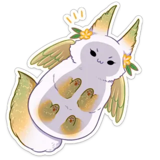 👋 binatang, rubah, lucu, sayap, fantasi, stiker telegram sticker