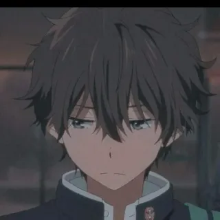 🧊 Houtarou Oreki Hyouka anime, hyouka, character, sad, boy, oreki telegram sticker