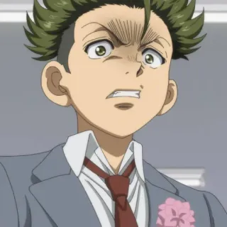 ⚽️ Anime, Personagem, Homem, Terno, Bravo, Expressão telegram sticker
