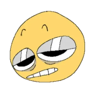 🤨 Emoji, Kartun, Wajah lucu, Ekspresi, Mengantuk, Lelah telegram sticker