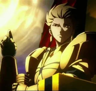 ✨ Gilgamesh Fate/stay night Anime, Złoty, Łucznik, Fate, Gilgamesh, Król, Palec telegram sticker