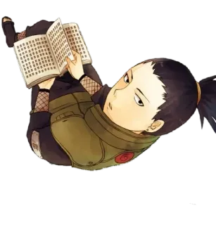 😕 Shikamaru Nara Naruto Anime, Manga, Ninja, Lettura, Libro telegram sticker