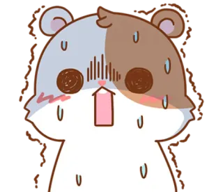 😰 hamster, ängstlich, schwitzend, süß, cartoon, tier, sticker telegram sticker