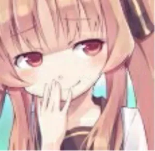 🙈 Dziewczyna anime, Uśmiech złośliwy, Słodki/a, Manga, Sztuka cyfrowa telegram sticker