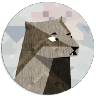 😦 animale, lupo, geometrico, adesivo, illustrazione telegram sticker