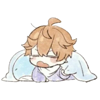 🥱 animé, endormi, fatigué, dessin animé, mignon whatsapp sticker