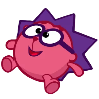 😀 Chikoriki cartoon, character, glasses, pink, chikoriki, animated telegram sticker