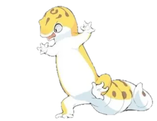 😠 Gecko, Echse, Tier, Cartoon, Gelb telegram sticker