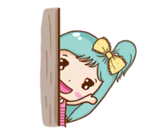 👀 Gucken, Mädchen, Cartoon, Süß, Kawaii, Anime telegram sticker
