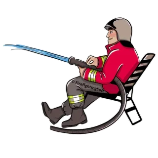 🤪 Feuerwehrmann, Schlauch, Entspannung, Cartoon, Wasser telegram sticker