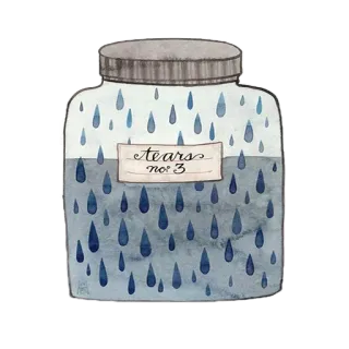 😣 tears no.3 łzy, smutek, słoik, akwarela, emocje, płacz telegram sticker