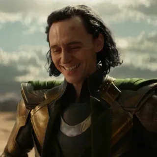 💚 Loki Marvel, supereroe, Tom Hiddleston, Dio dell'inganno, Asgardiano, Disney, serie TV telegram sticker
