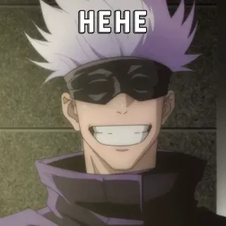 🃏 Gojo Satoru Jujutsu Kaisen HEHE Anime, Gojo, Gojo Satoru, Jujutsu Kaisen, Hehe, souriant telegram sticker