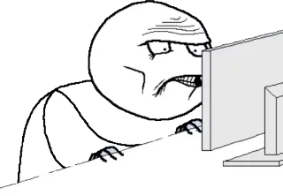 😷 meme, rage face, computer, angry, internet telegram sticker