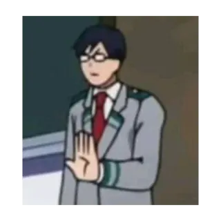 ✋ Tenya Iida My Hero Academia Anime, Personaje, Alto, Mano, My Hero Academia, Iida, Gafas telegram sticker
