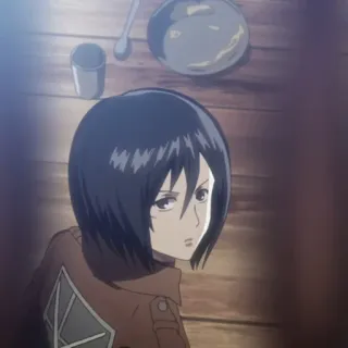 🥀 Mikasa Ackerman Attack on Titan anime, attack on titan, mikasa, character, animation telegram sticker
