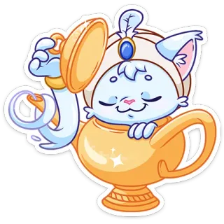 ☺️ kucing, jin, lampu, kartun, imut, stiker telegram sticker