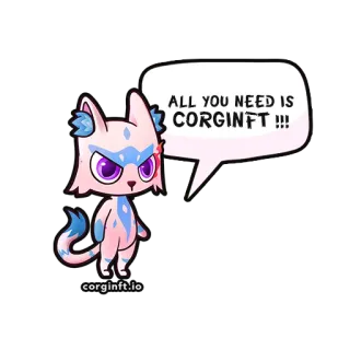 😁 ALL YOU NEED IS CORGINTF !!! mèo, động vật, nghệ thuật số, dễ thương, Corgi NFT telegram sticker