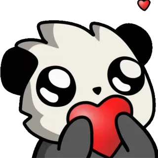 ❤️ Panda, Coração, Fofo, Amor, Animal, Desenho animado telegram sticker