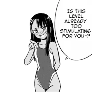😜 Nagatoro Don't Toy with Me, Miss Nagatoro IS THIS LEVEL ALREADY TOO STIMULATING FOR YOU~? nagatoro, anime, manga, burlas, traje de baño telegram sticker