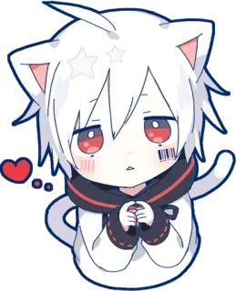 🥺 chat, animé, kawaii, mignon, autocollant, chibi telegram sticker