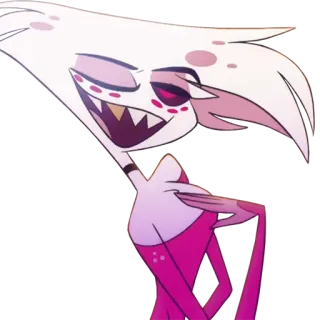 😉 Angel Dust Hazbin Hotel Kreskówka, Angel Dust, Hazbin Hotel, Demon, Postać telegram sticker