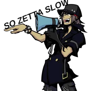 📢 anime, character, megaphone, pointing, hat telegram sticker
