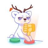 👎 oso, pulgar abajo, no me gusta, rechazo, animal, dibujos animados telegram sticker