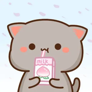 🧃 milk cat, milk, cute, peach, kawaii, cartoon, animal whatsapp sticker