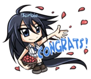 🥳 congrats! chúc mừng, anime, ăn mừng, dễ thương, hoạt hình telegram sticker
