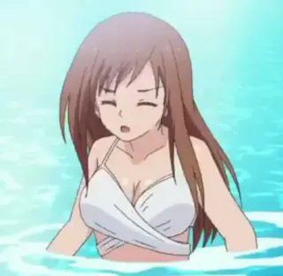 🍑 アニメ, 女の子, 水着, 水, 可愛い telegram sticker