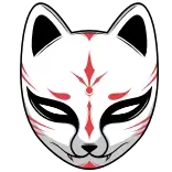 👓 Masque renard, Masque animal, Kitsune, Traditionnel, Masque telegram sticker