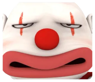 😒 klaun, smutny, twarz, emoji telegram sticker