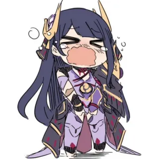 🏖 Raiden Shogun Genshin Impact anime, video game, genshin impact, raiden shogun, cute, chibi, crying telegram sticker