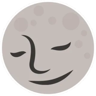 🌝 lua, rosto, dormindo, calmo, noite, céu telegram sticker
