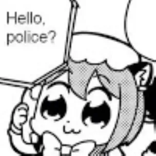 🚔 Hello, police? Anime, Manga, Pop Team Epic, Policía, Divertido, Humor whatsapp sticker