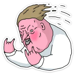 😤 dibujo animado, persona, gesto, ilustración telegram sticker
